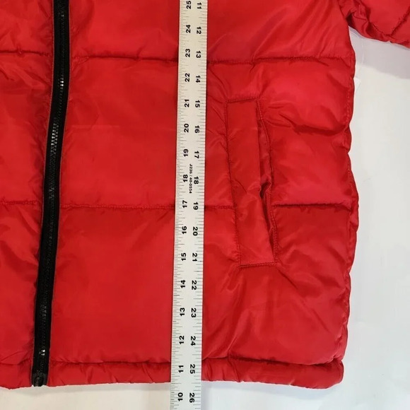 BP Nordstrom Puffer Warm Oversized Long Sleeve Jacket in Red Goji Size S NWT - Picture 11 of 11